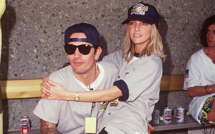 Tommy Lee & Heather Locklear at the USC Baseball Field in Los Angeles