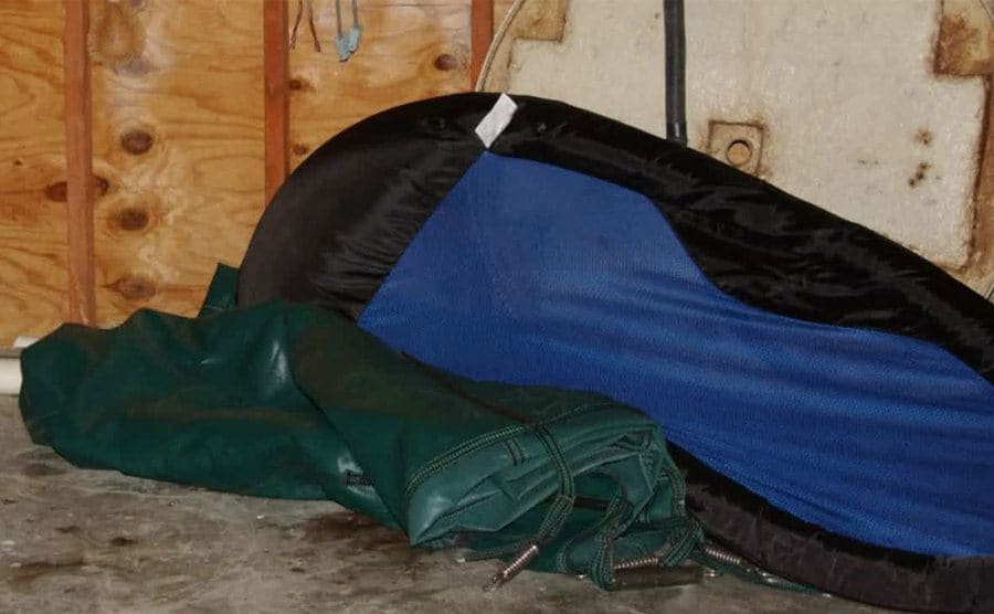 A photo of the tarps that covered Ali’s body. 