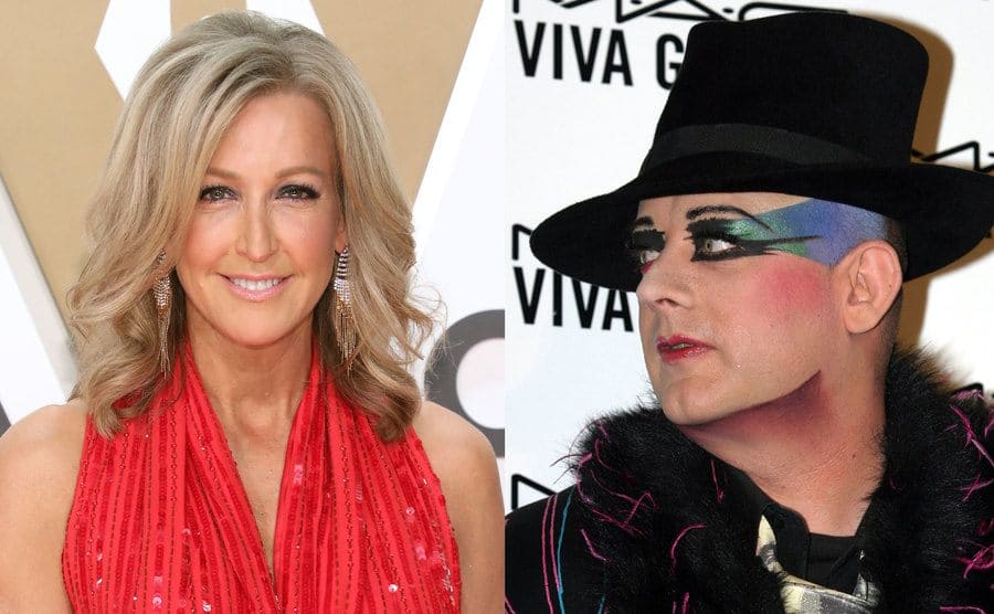 Lara Spencer attends the 53nd annual CMA Awards / Boy George during M.A.C. Aids Fund Viva Glam V Press Conference.