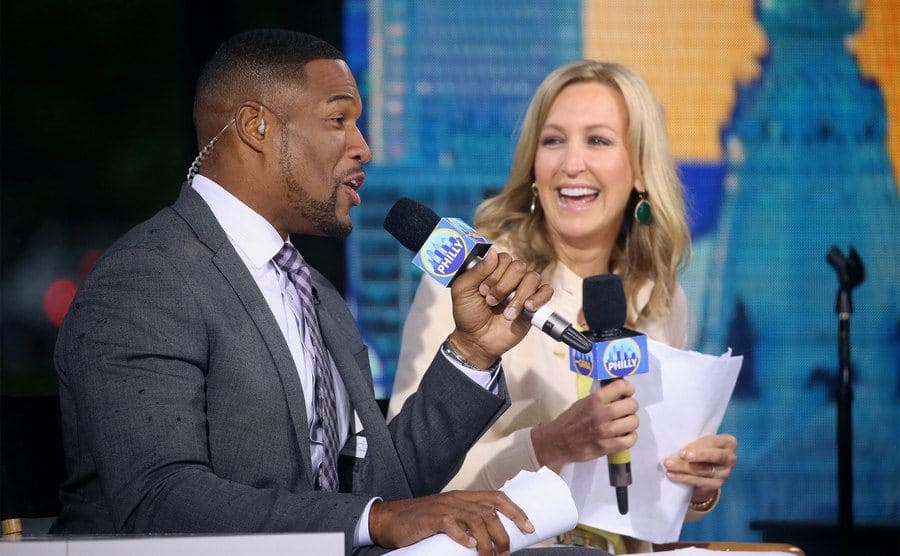 Michael Strahan and Lara Spencer during ABC's 