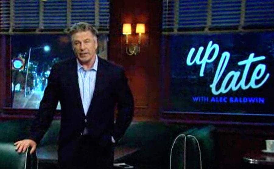 Alec Baldwin on the set of his show ‘Up Late With Alec Baldwin’. 