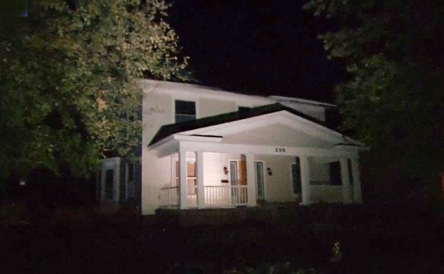The house on the night of the murder. 