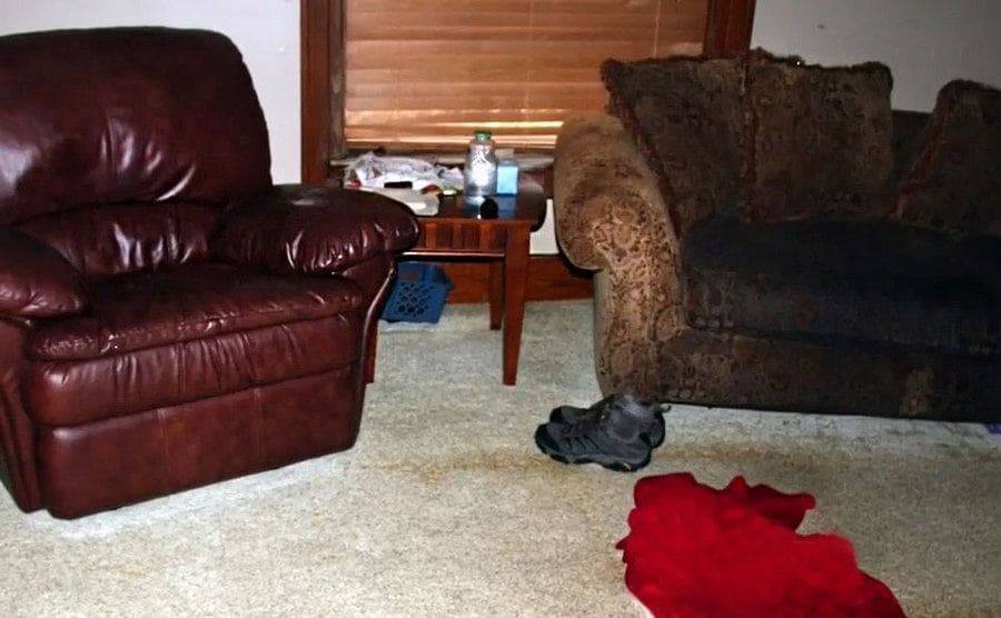 Old photo from the living room where the crime was committed.