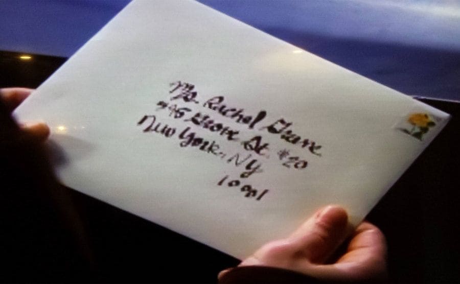 The envelope addressed to Rachel Green is misspelled. 