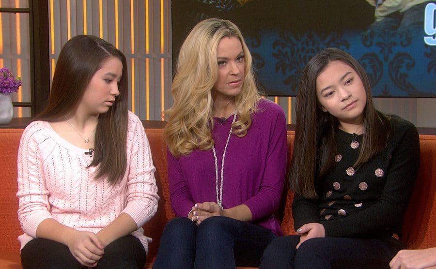 Kate and her daughters on the TODAY show, looking genuinely uncomfortable. 
