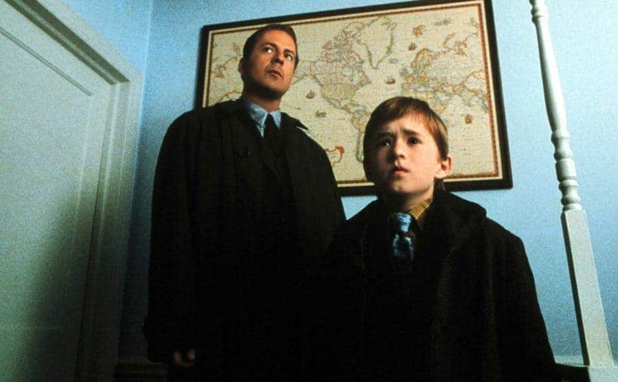 Bruce Willis and Haley Joel Osment in a scene from ‘The Sixth Sense’. 