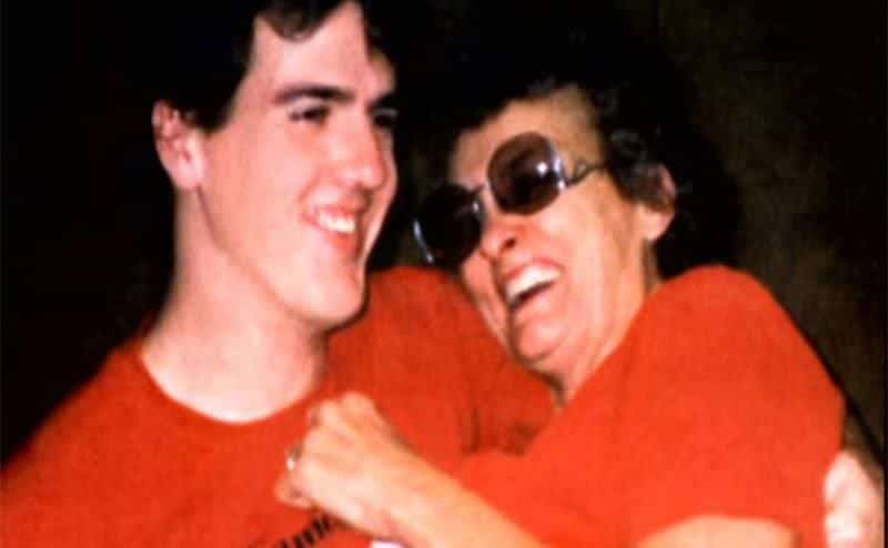 Roger Harrington with his grandmother. 
