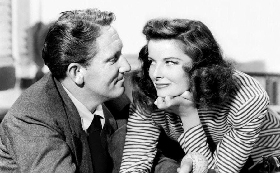 Spencer Tracy and Katharine Hepburn’s romantic scene in Woman of the Year. 