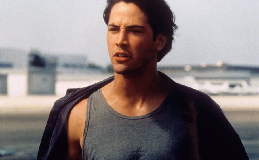 Keanu Reeves in a still from Point Break. 
