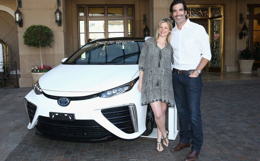 Amy Smart and Carter Oosterhouse are attending an event in Beverly Hills. 
