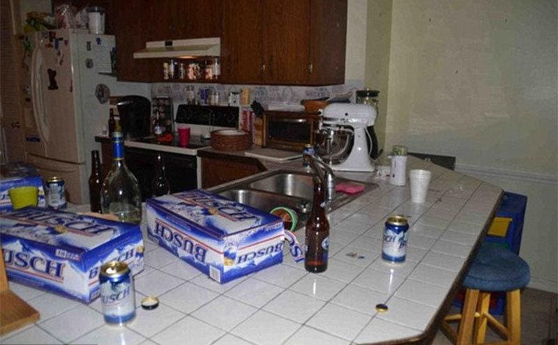 Beer bottles and cans were left at the Hadley home after the party.