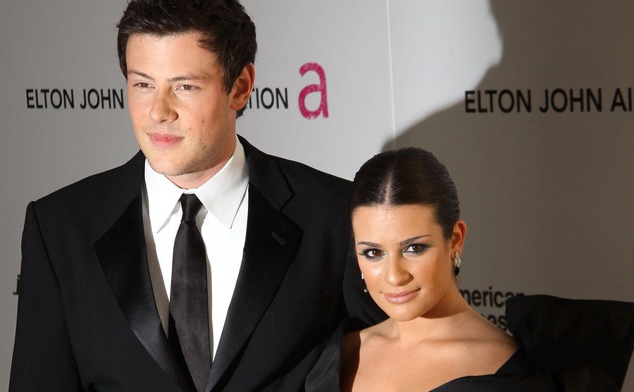 Cory Monteith and Lea Michele on the red carpet.