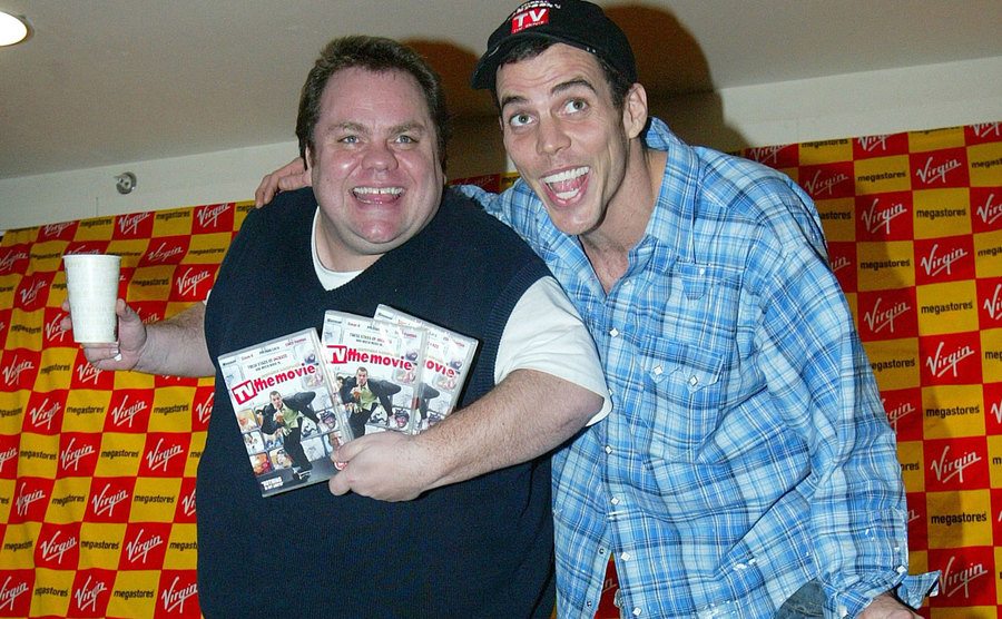 Steve O and Preston Lacy at the premiere of 'National Lampoon's TV The Movie.’