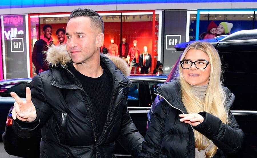 Mike ‘’The Situation’’ Sorrentino and his wife are walking in the street. 