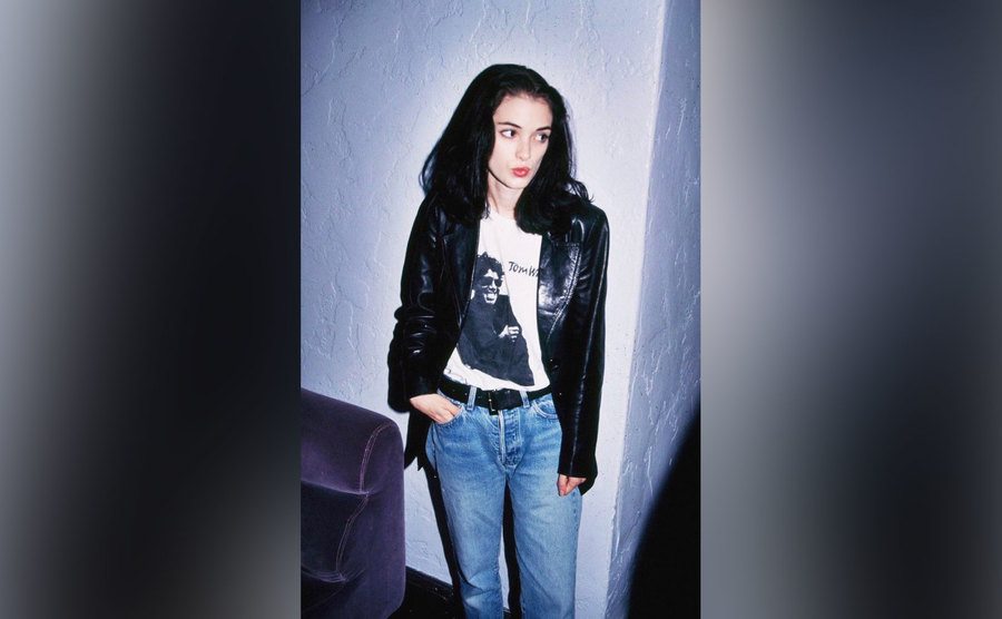 Winona Ryder is wearing a Tom Waits t-shirt. 