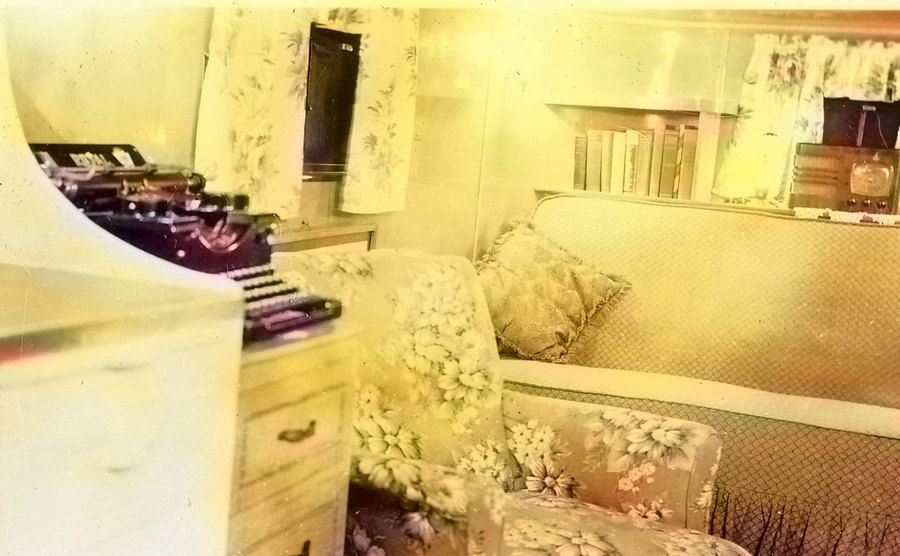 A vintage trailer home interior.