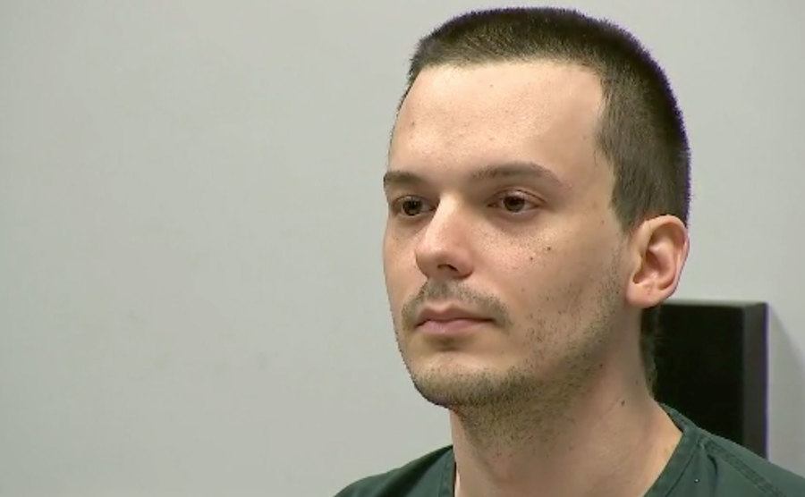 A close-up on Wysolovski’s expression during the trial.