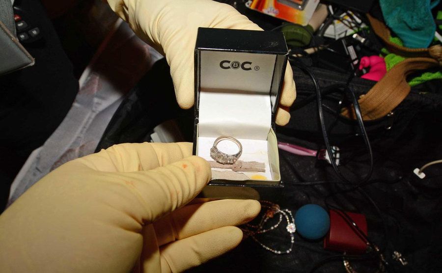 A photo of Shanti’s engagement ring among David's possessions.