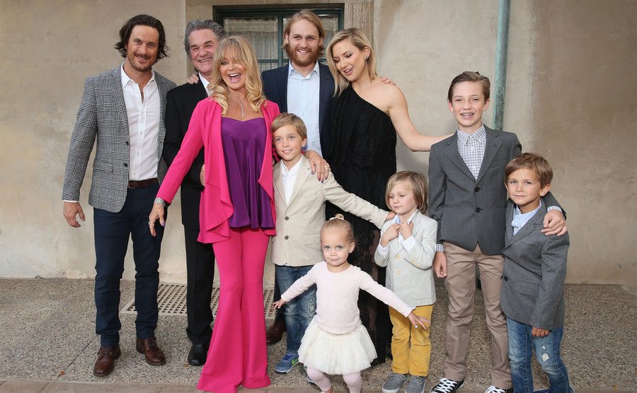 Oliver Hudson, Kurt Russell, Goldie Hawn, Wyatt Russell, and Kate Hudson 