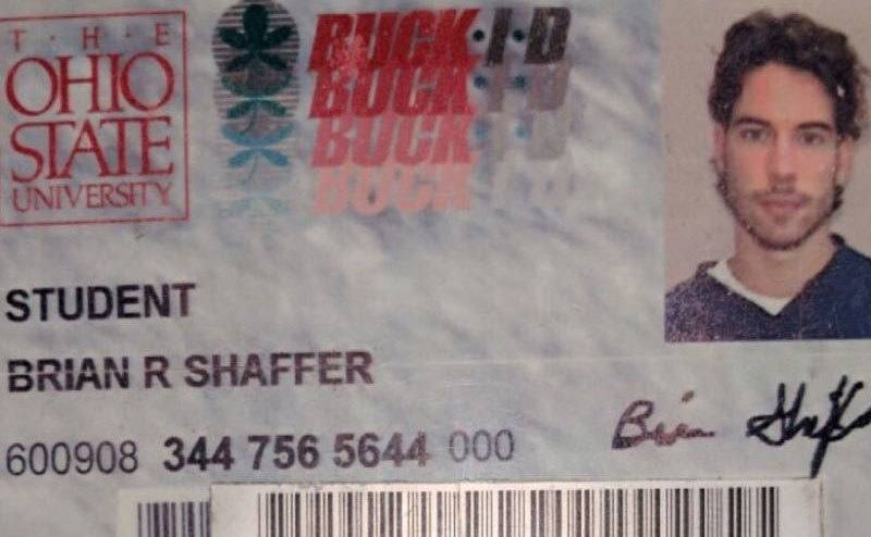 Brian Shaffer’s student ID.