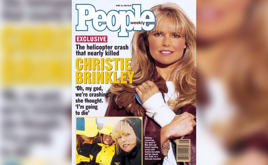 Brinkley’s people magazine cover with her injured wrist 