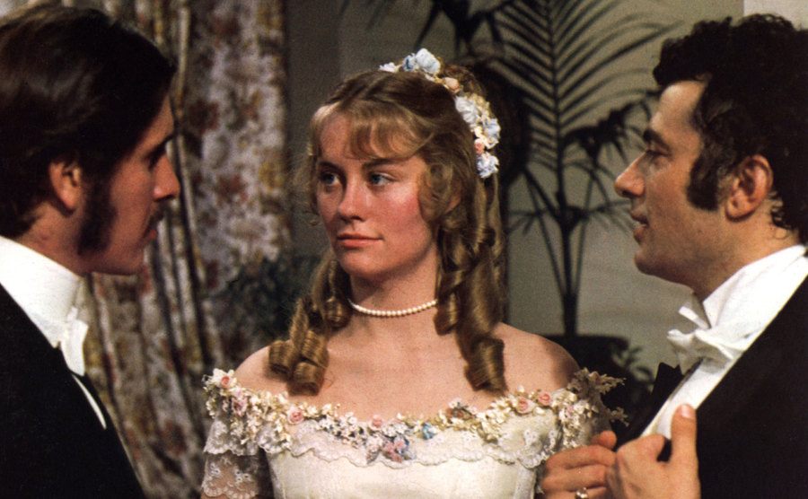 Barry Brown, Cybill Shepherd, and Duilio Del Prete in a scene from 'Daisy Miller. 