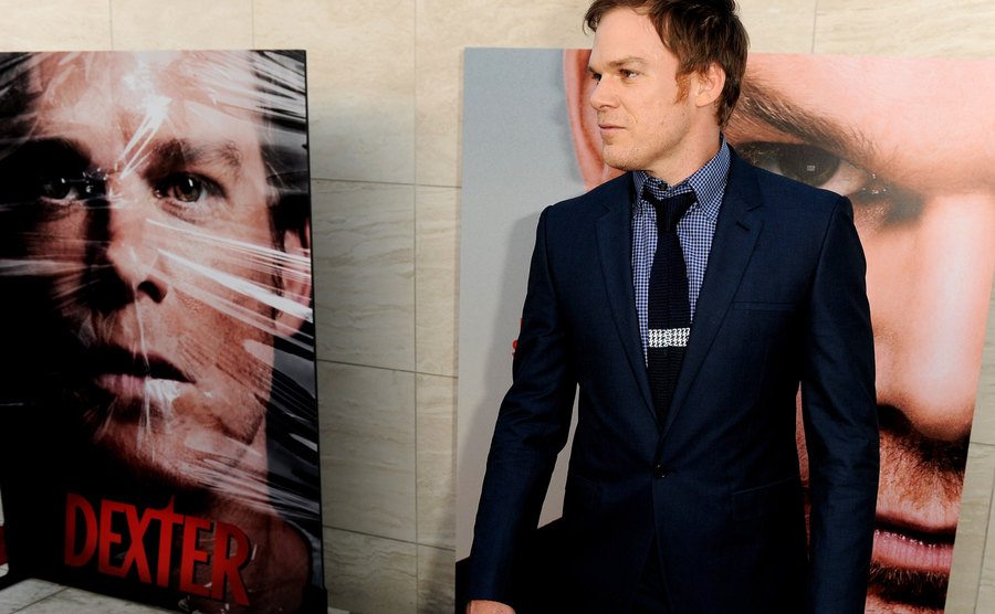 Michael C. Hall arrives at a premiere screening of Dexter.