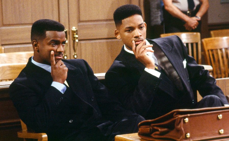 Will Smith and Carlton sit in court in an episode of “The Fresh Prince”