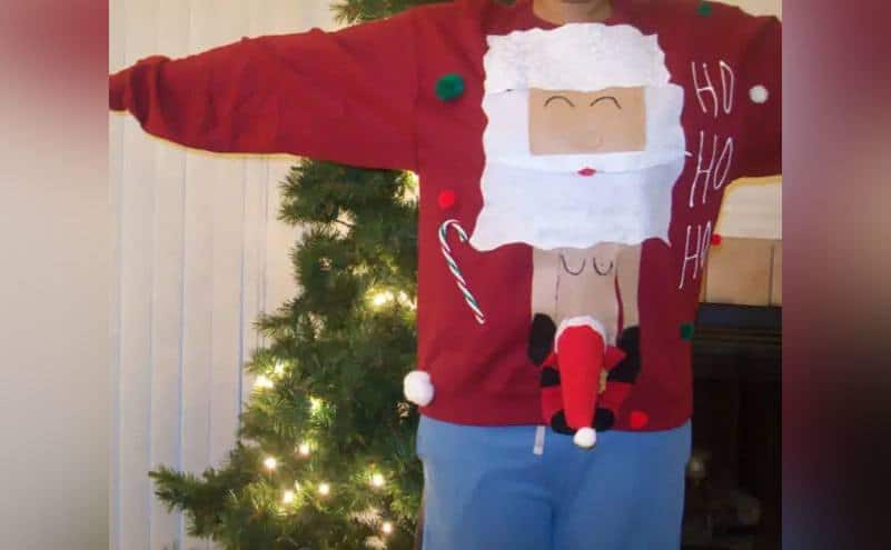 An inappropriate Santa sweater. 