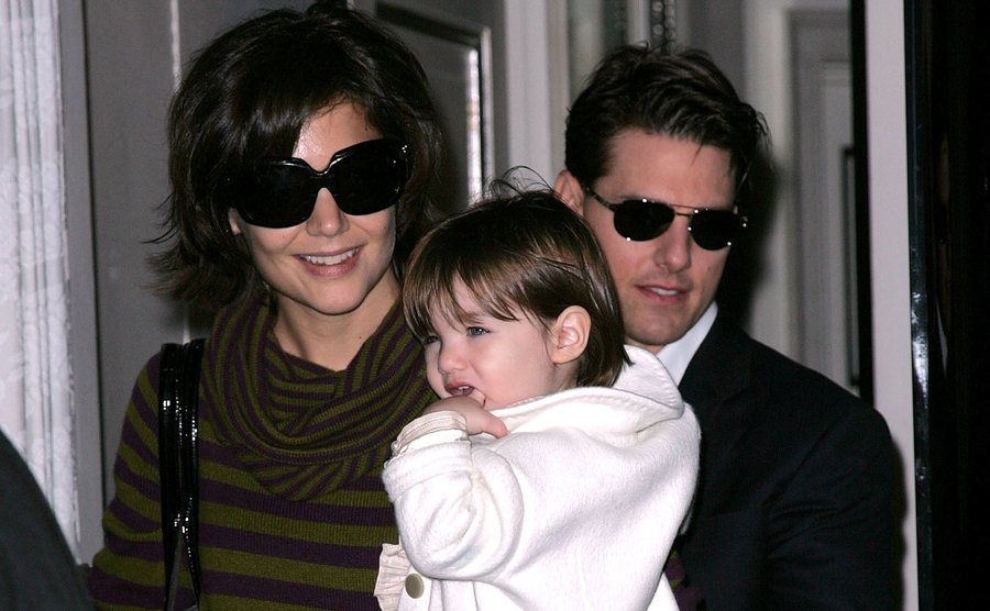 The press spots Katie Holmes, Suri Cruise, and Tom Cruise in New York City.