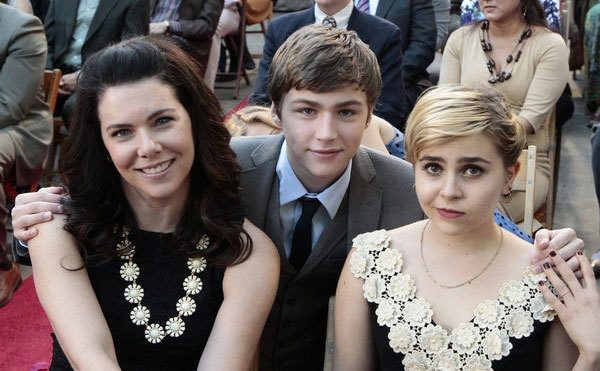 Lauren Graham, Miles Heizer, and Mae Whitman in a still from the show.