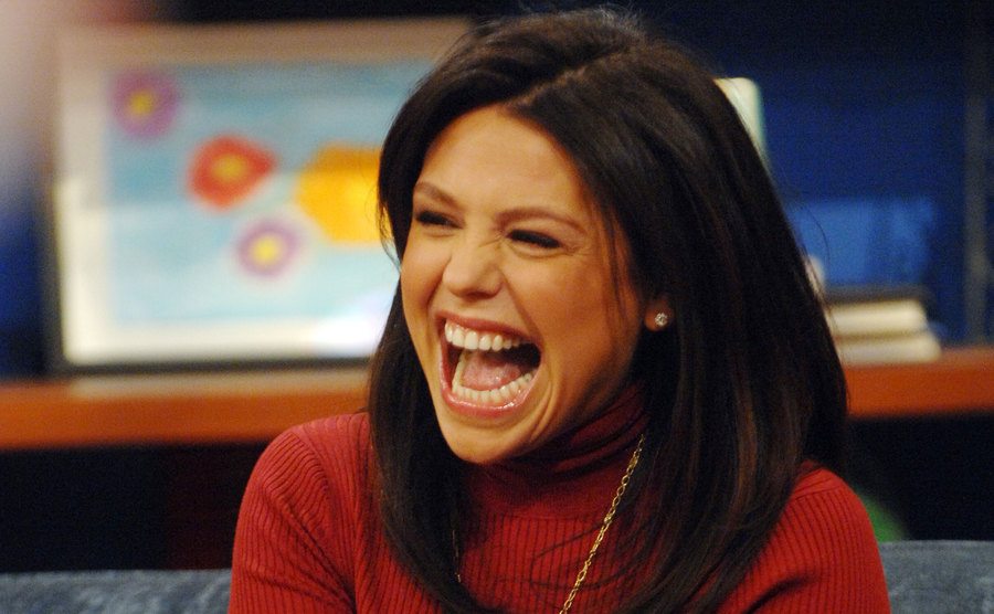 Rachael Ray laughs during an interview.