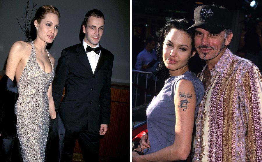 Angelina Jolie and Jonny Lee Miller attend an event / Angelina Jolie and Billy Bob Thornton attend an event.