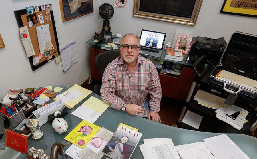A picture of Bobby Goldstein in his office.