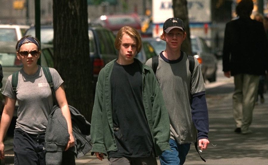 Macaulay Culkin in the streets of New York.