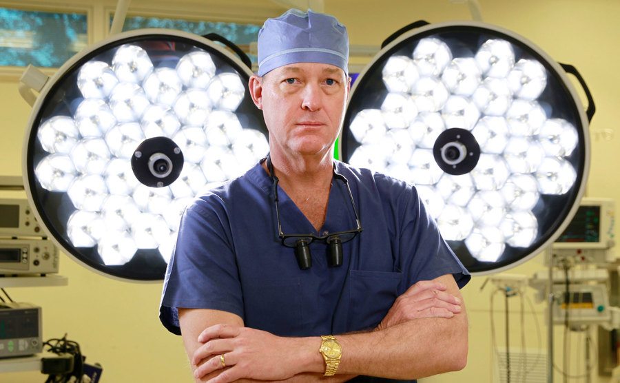 Dr. Randall Kirby poses in the O.R.