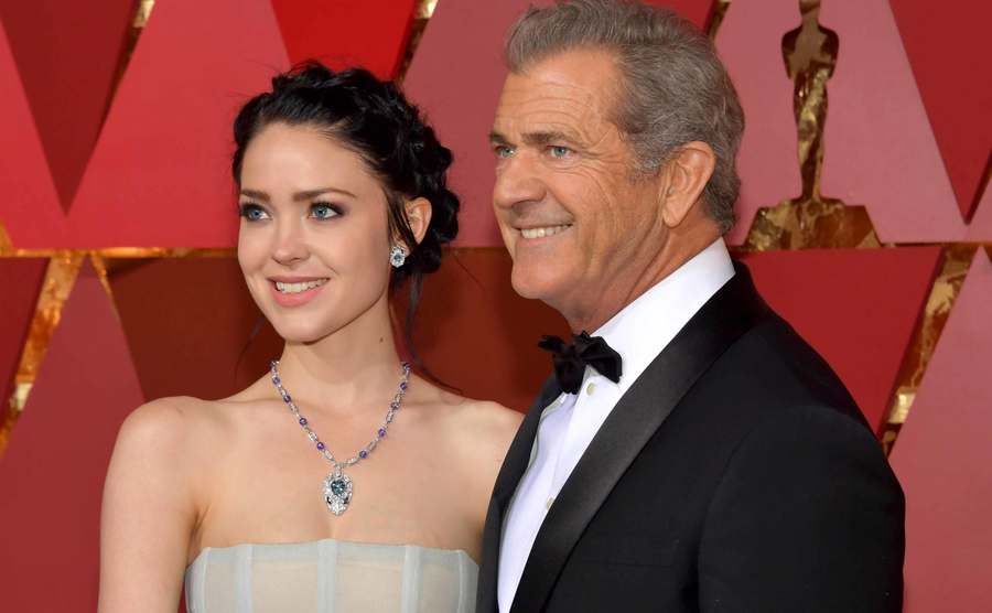 Mel Gibson and Rosalind Ross attend an event.