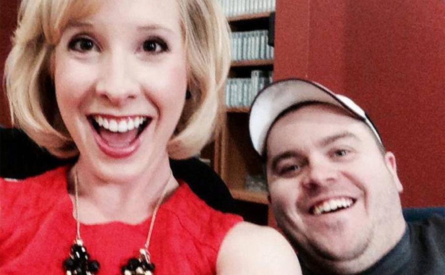A picture of Alison Parker and Adam Ward at work.