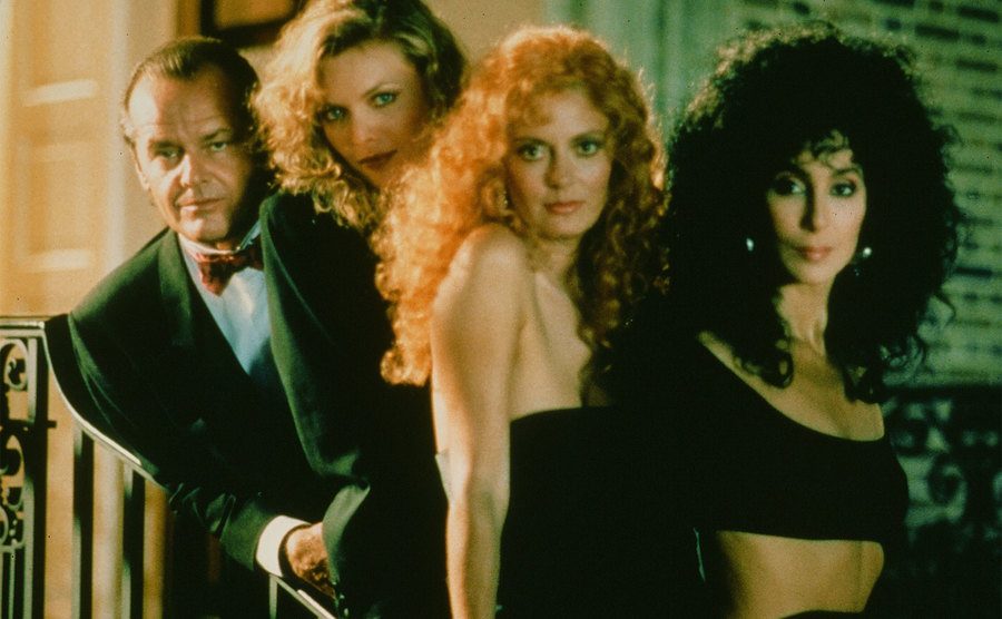 Jack Nicholson, Michelle Pfeiffer, Susan Sarandon, and Cher pose for 
