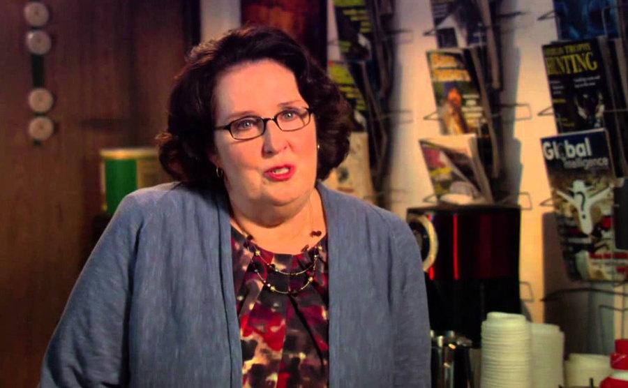 Phyllis Smith speaks during an interview.
