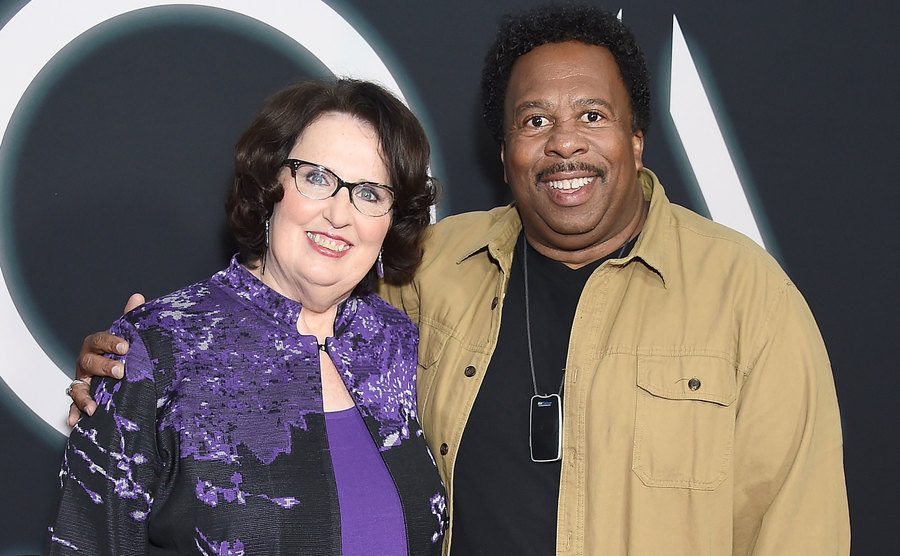 Phyllis Smith and Leslie David Baker arrive at an event.