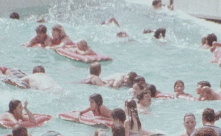 A picture of people at the Tidal Wave Pool.