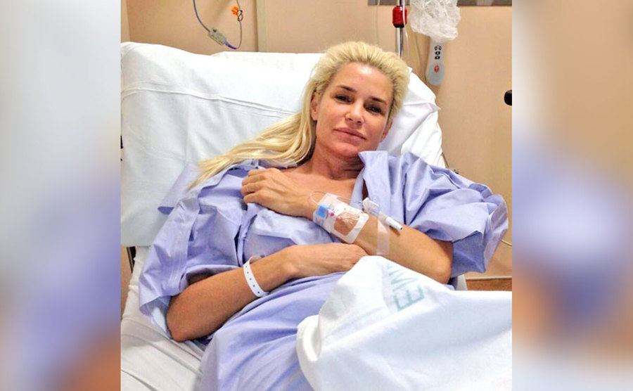 Yolanda recovers in her hospital bed. 