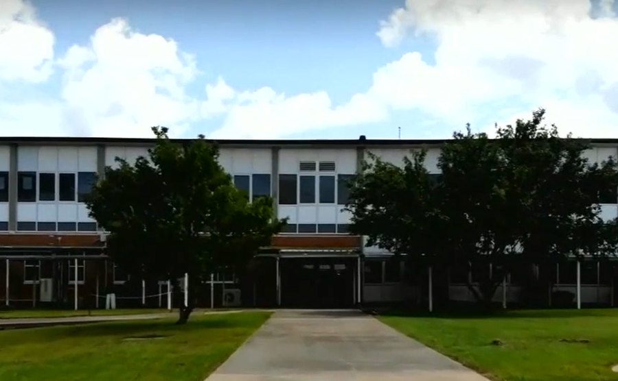 An exterior shot of the high school.