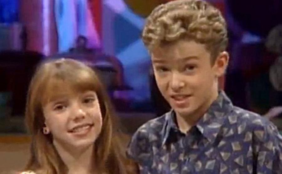 Britney Spears and Justin Timberlake on The Mickey Mouse Club.