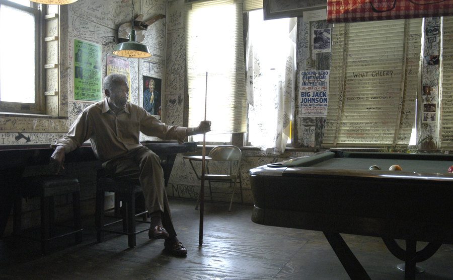 A picture of Morgan Freeman in his Mississippi club.