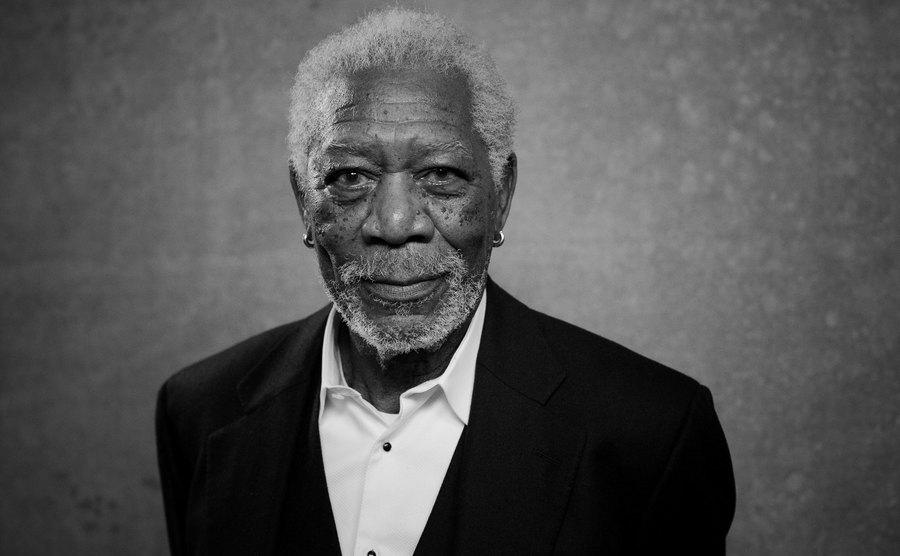 A studio portrait of Morgan Freeman.