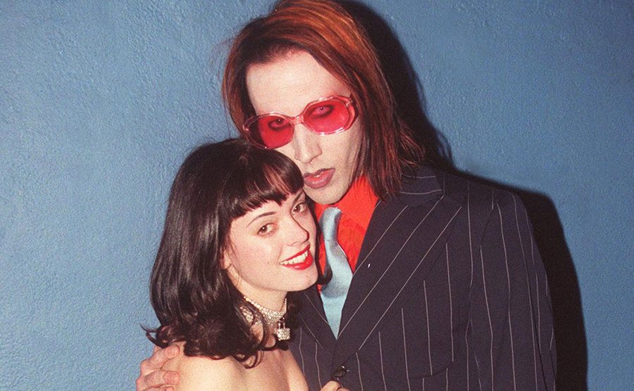 A photo of McGowan and Marilyn Manson.