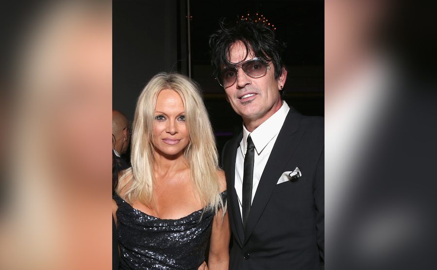Pamela Anderson and Tommy Lee attend PETA's 35th Anniversary Party. 