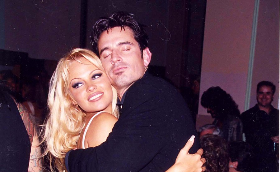 Pamela Anderson and Tommy Lee at the 1995 GRAMMY Awards. 